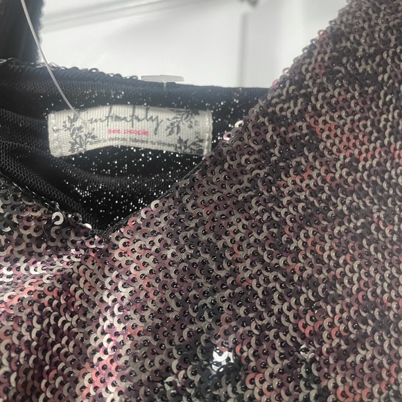 Free People Mini Dress Sequin Rose Double Take Dress XS - Picture 3 of 5